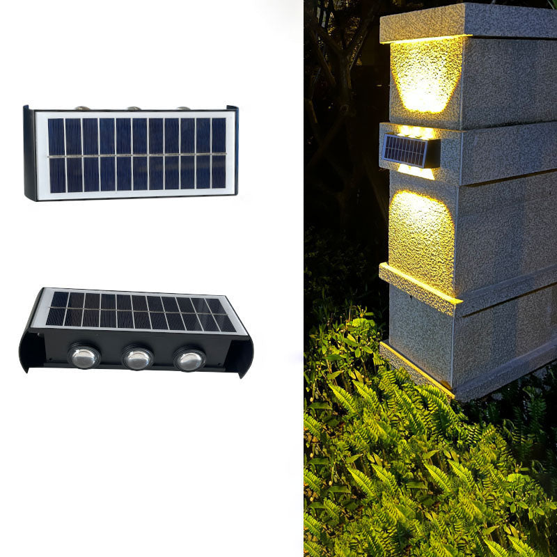 Stornfield | Simplicité Moderne Lampe Murale LED Rectangulaire ABS PMMA Étanche Solaire Pour Patio Extérieur
