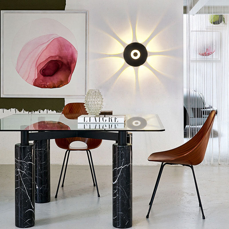 Contemporary Scandinavian Aluminum Round Shade LED Wall Sconce Lamp For Outdoor Patio | Stornfield
