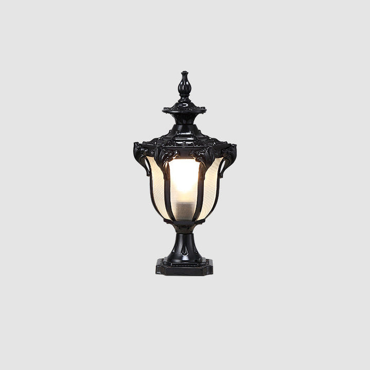 European Retro Die-Cast Aluminum Glass Solar Waterproof Outdoor Garden Landscape Column Light | Stornfield