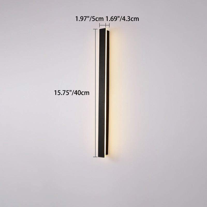Modern Minimalist Long Rectangular Aluminum Acrylic LED Wall Sconce Lamp For Garden | Stornfield