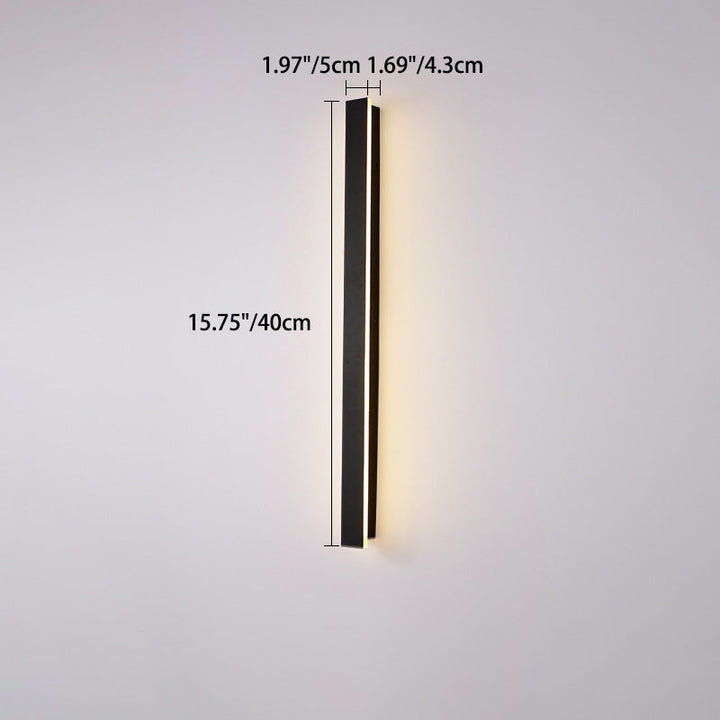Modern Minimalist Long Rectangular Aluminum Acrylic LED Wall Sconce Lamp For Garden | Stornfield