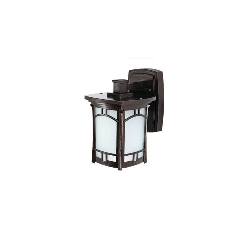 Modern Square Aluminum Glass Carved 1-Light Outdoor Waterproof Wall Sconce Lamp | Stornfield