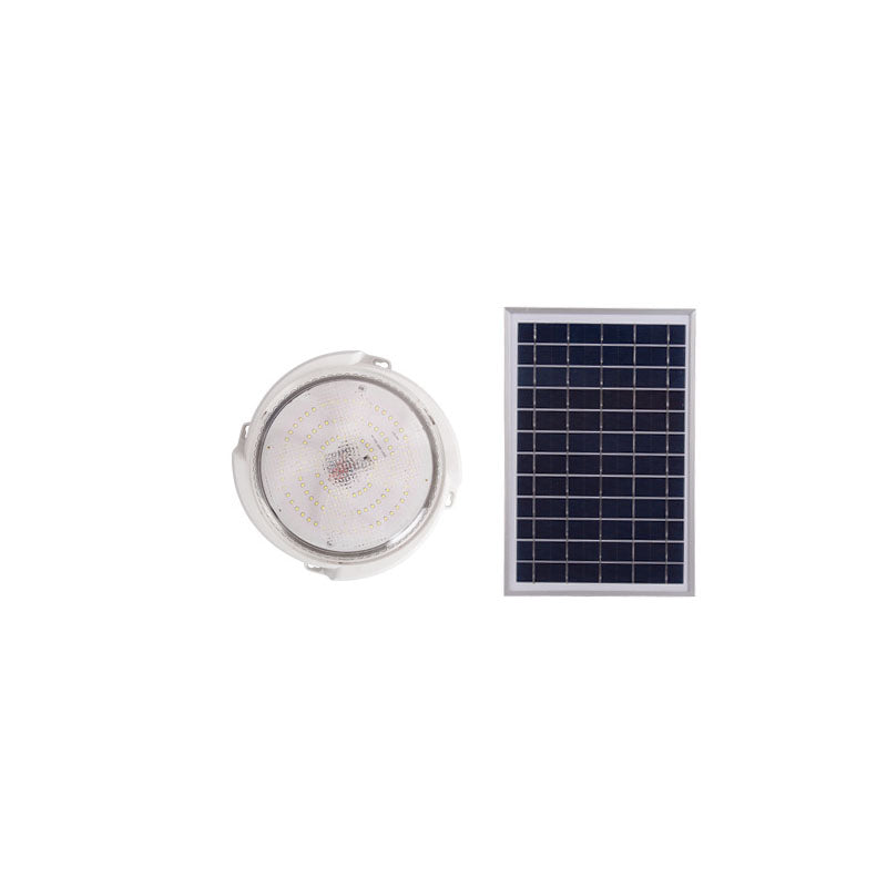 Modern Round Solar LED Remote Control Outdoor Indoor Flush Mount Lighting | Stornfield