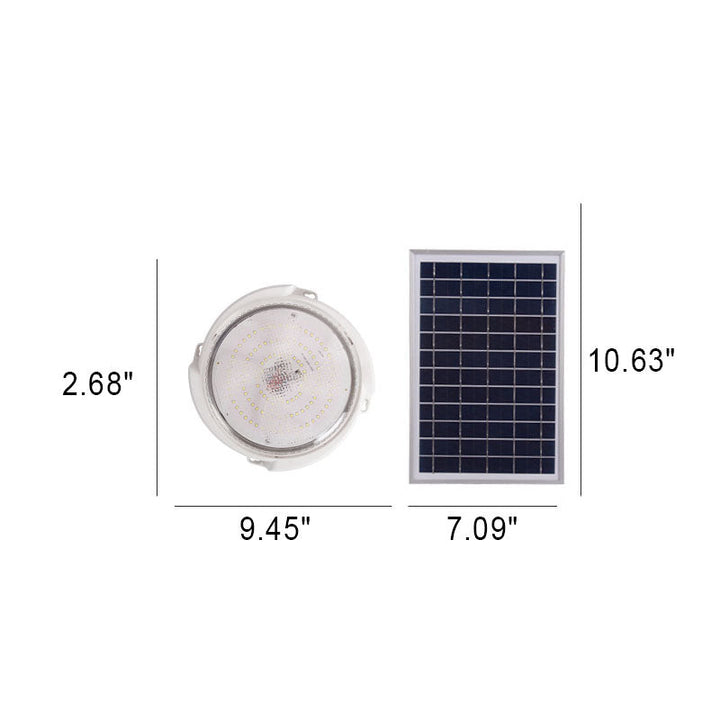 Modern Round Solar LED Remote Control Outdoor Indoor Flush Mount Lighting | Stornfield