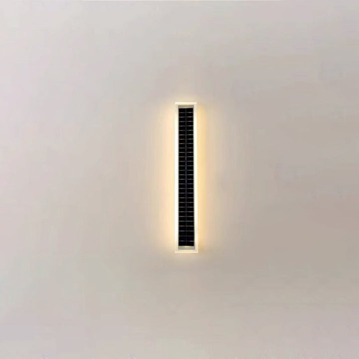 Minimalist Outdoor Solar Rectangular Strip Waterproof Patio LED Wall Sconce Lamp | Stornfield
