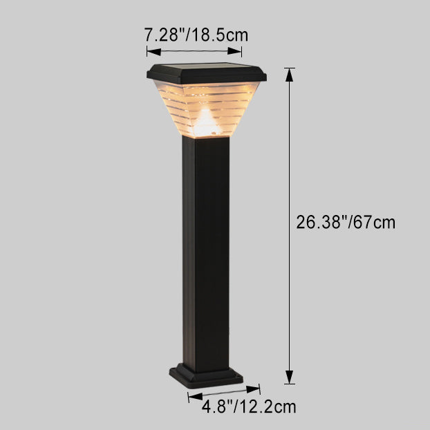 Modern Minimalist Square Cylinder Solar Waterproof ABS PC LED Outdoor Light For Garden | Stornfield