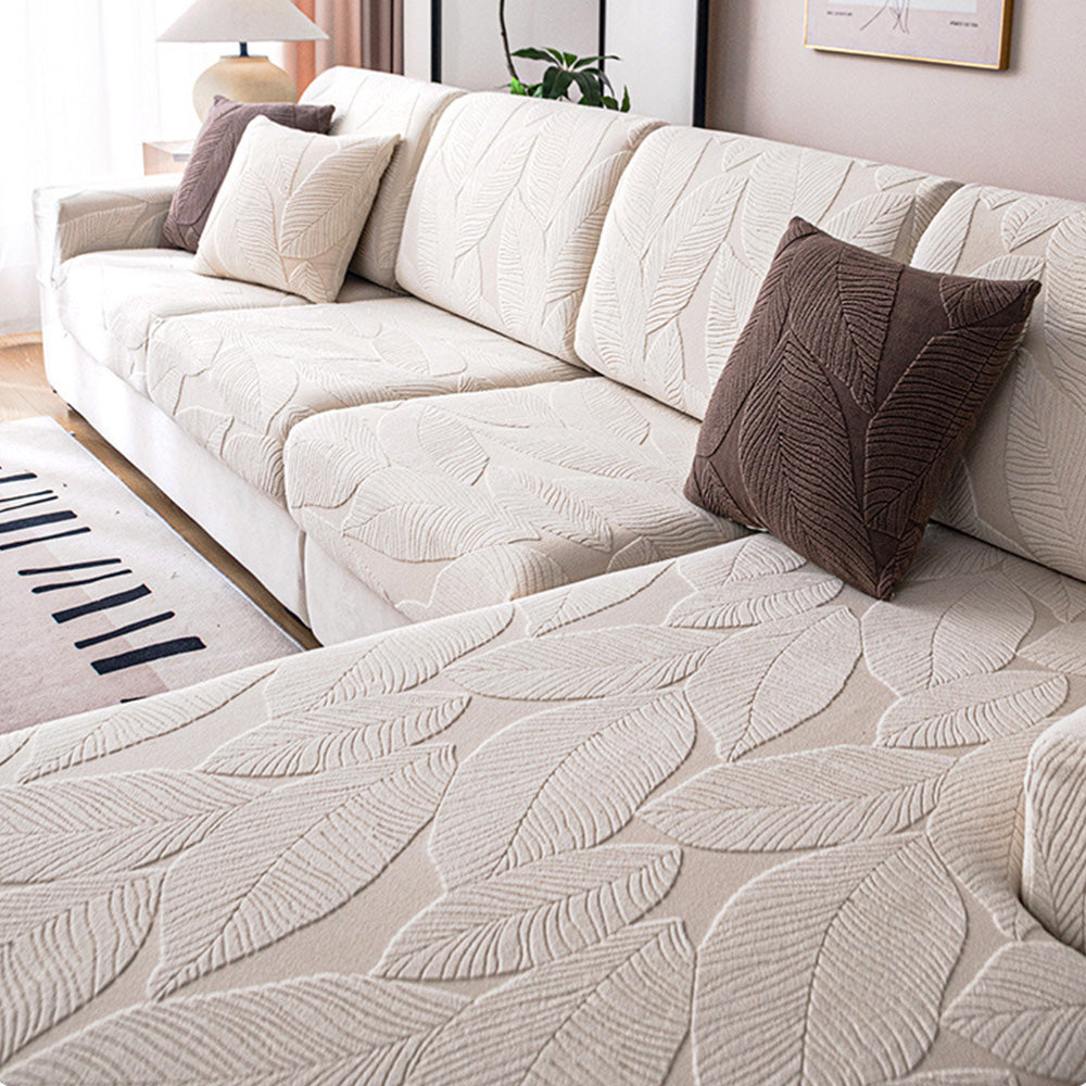 Stornfield | Full Waterproof Modern Jacquard Leaf Anti-Scratch Stretch Sofa Cover