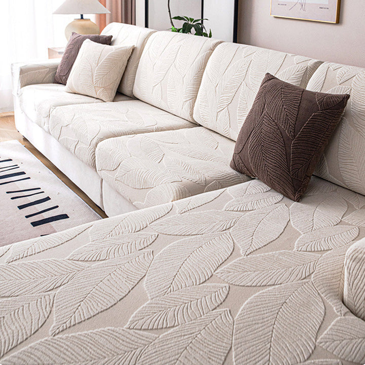 Stornfield | Full Waterproof Modern Jacquard Leaf Anti-Scratch Stretch Sofa Cover