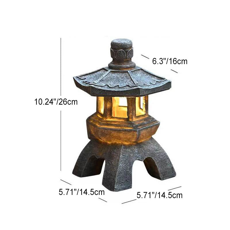 Retro Decorative Solar Tower Resin LED Outdoor Landscape Lighting | Stornfield