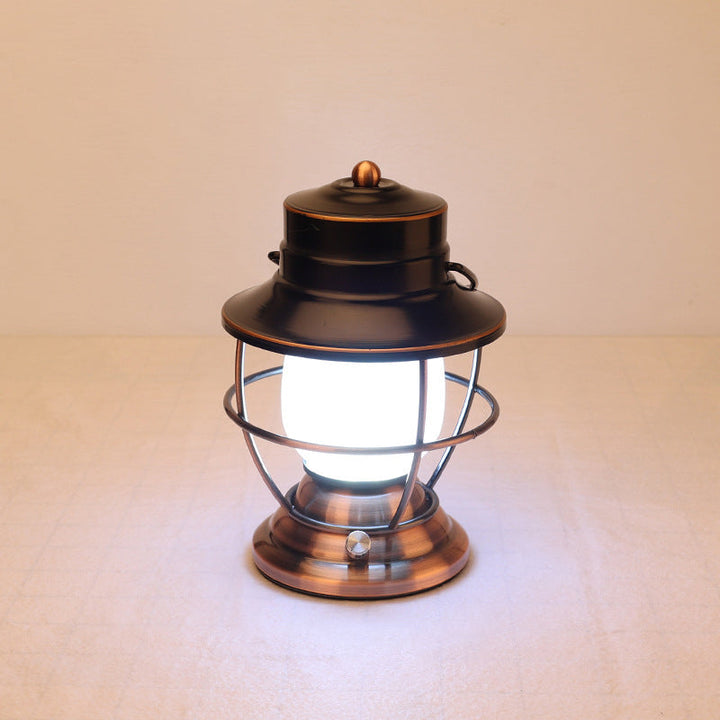 Traditional Farmhouse Waterproof Rechargeable Iron Acrylic Cylinder LED Table Lamp For Entertainment Room | Stornfield