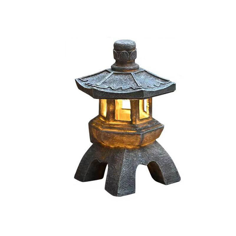 Retro Decorative Solar Tower Resin LED Outdoor Landscape Lighting | Stornfield