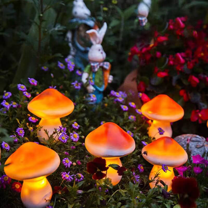 Solar Outdoor Resin Mushroom LED Garden Ground Insert Decorative Landscape Light | Stornfield