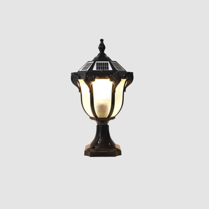 European Retro Die-Cast Aluminum Glass Solar Waterproof Outdoor Garden Landscape Column Light | Stornfield