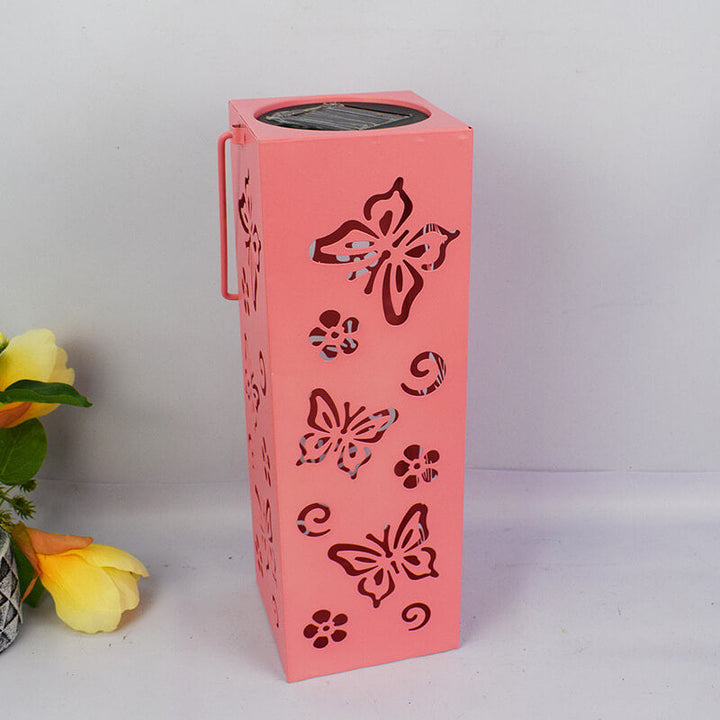 Stornfield | Rose Solar Butterfly Pattern Hollow Column Waterproof LED Outdoor Decorative Lamp
