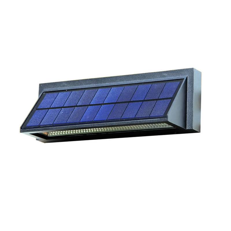 Outdoor Solar Waterproof Rectangular Slant LED Patio Wall Sconce Lamp | Stornfield
