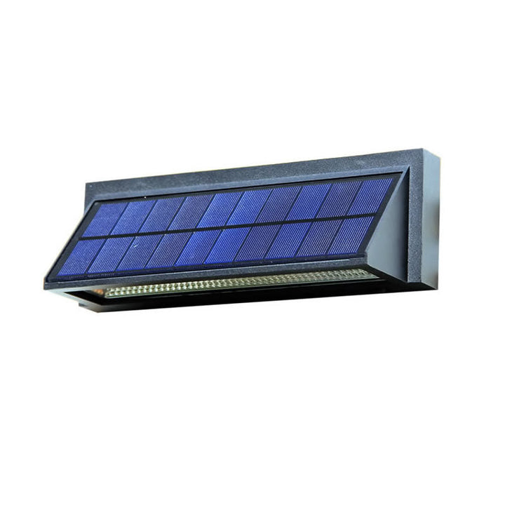 Outdoor Solar Waterproof Rectangular Slant LED Patio Wall Sconce Lamp | Stornfield