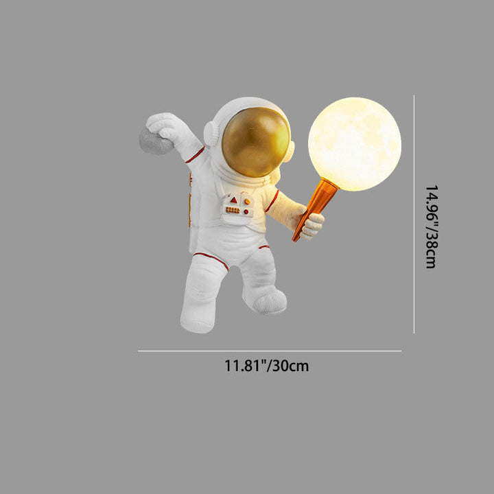 Stornfield | CosmoBuddy Astronaut Wall Lamp | Creative Design | Resin & ABS | LED Bedroom Lamp