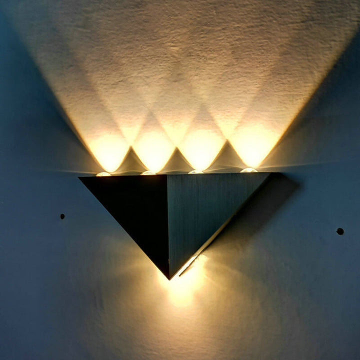 Stornfield | TriLumina Prism LED Wall Sconce | Creative Pyramid Design | Aluminum & Acrylic | Color Light Options