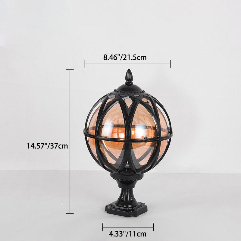Traditional Colonial Globe Glass Aluminum 1-Light Outdoor Light For Garden | Stornfield