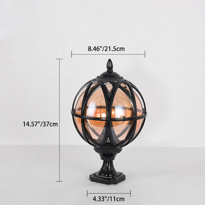 Traditional Colonial Globe Glass Aluminum 1-Light Outdoor Light For Garden | Stornfield