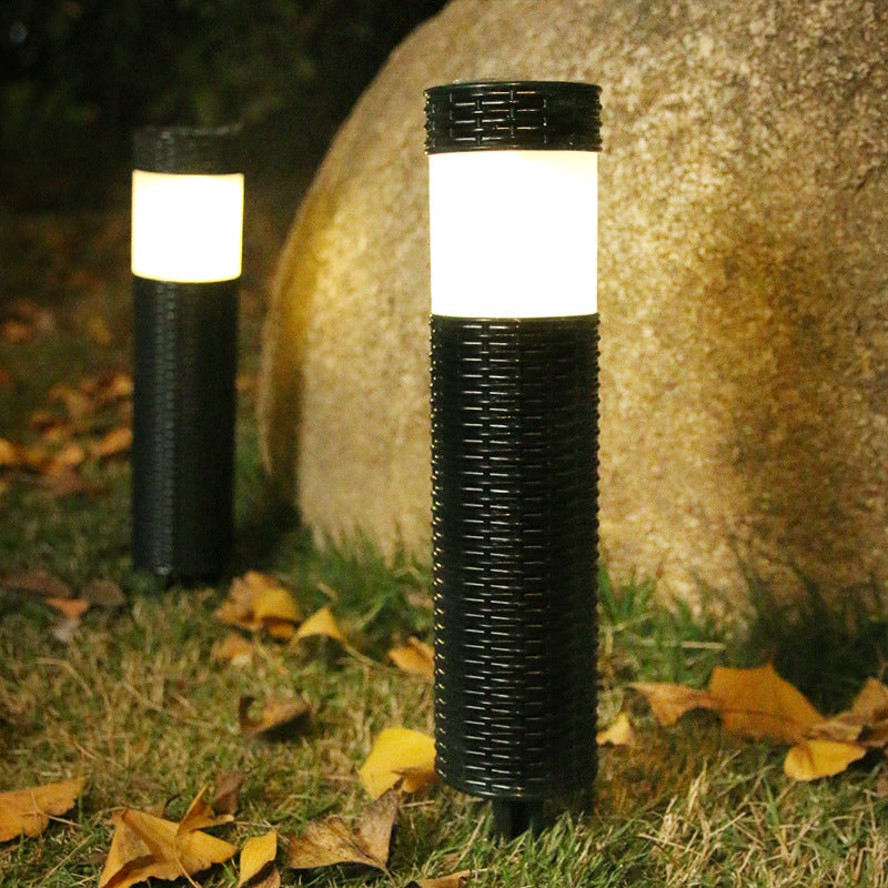 Stornfield | Outdoor Solar Rattan Cylindrical LED Garden Light