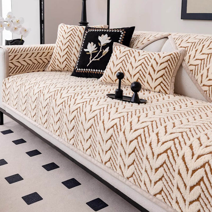 Premium Warm Wheat-Ear Plush Anti-Slip Couch Cover | Stornfield