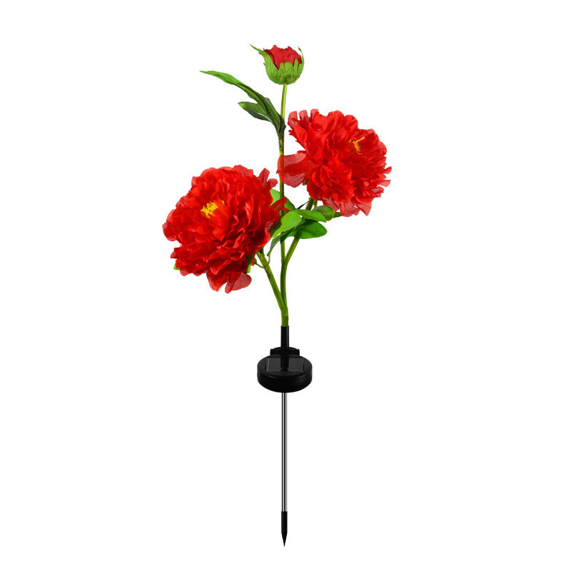 Contemporary Creative Solar Peony Flower LED Waterproof Lawn Landscape Insert Light For Outdoor Patio | Stornfield