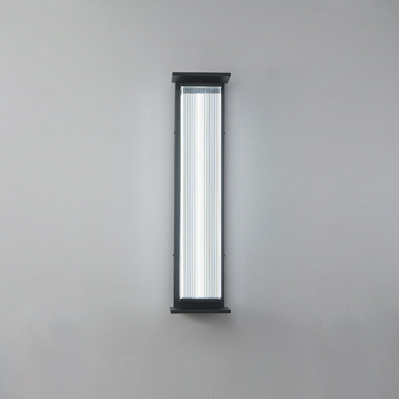 Modern Minimalist Waterproof Rectangular Stainless Steel Acrylic LED Wall Sconce Lamp For Outdoor Patio | Stornfield