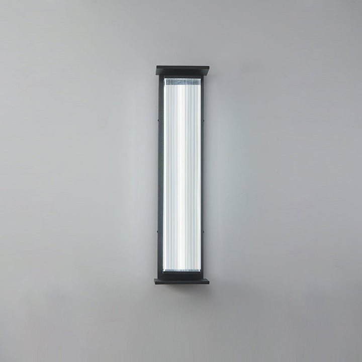 Modern Minimalist Waterproof Rectangular Stainless Steel Acrylic LED Wall Sconce Lamp For Outdoor Patio | Stornfield