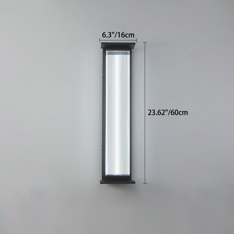 Modern Minimalist Waterproof Rectangular Stainless Steel Acrylic LED Wall Sconce Lamp For Outdoor Patio | Stornfield
