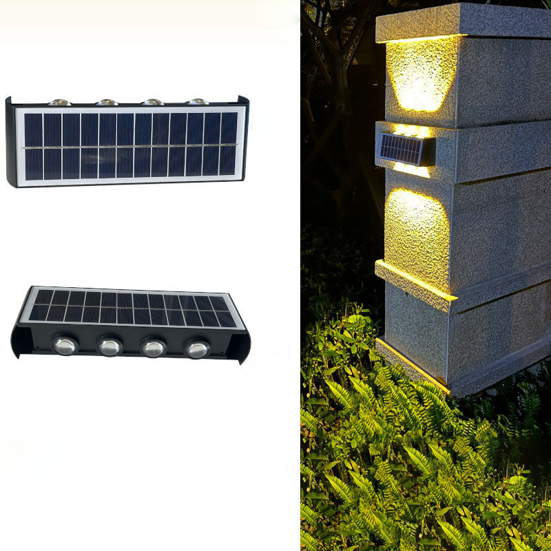 Stornfield | Simplicité Moderne Lampe Murale LED Rectangulaire ABS PMMA Étanche Solaire Pour Patio Extérieur