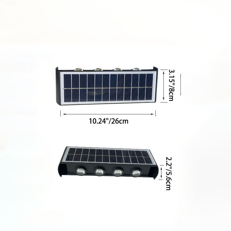 Stornfield | Simplicité Moderne Applique Murale Étanche Solaire Rectangulaire ABS PMMA LED Pour Patio Extérieur