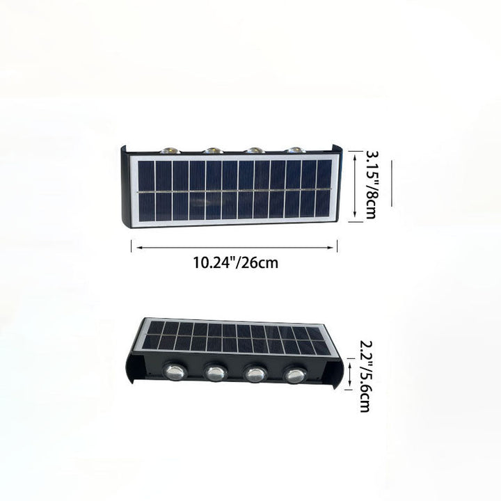 Stornfield | Simplicité Moderne Applique Murale Étanche Solaire Rectangulaire ABS PMMA LED Pour Patio Extérieur