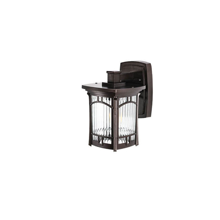 Modern Square Aluminum Glass Carved 1-Light Outdoor Waterproof Wall Sconce Lamp | Stornfield