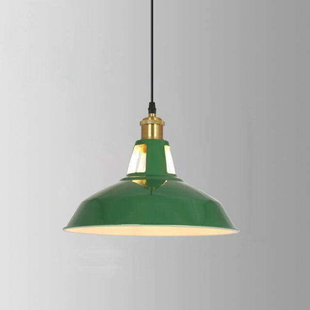 Stornfield | RetroDome Industrial Vintage Pendant Light | Green Iron Dome Design | Single Light | Rustic Ceiling Lighting
