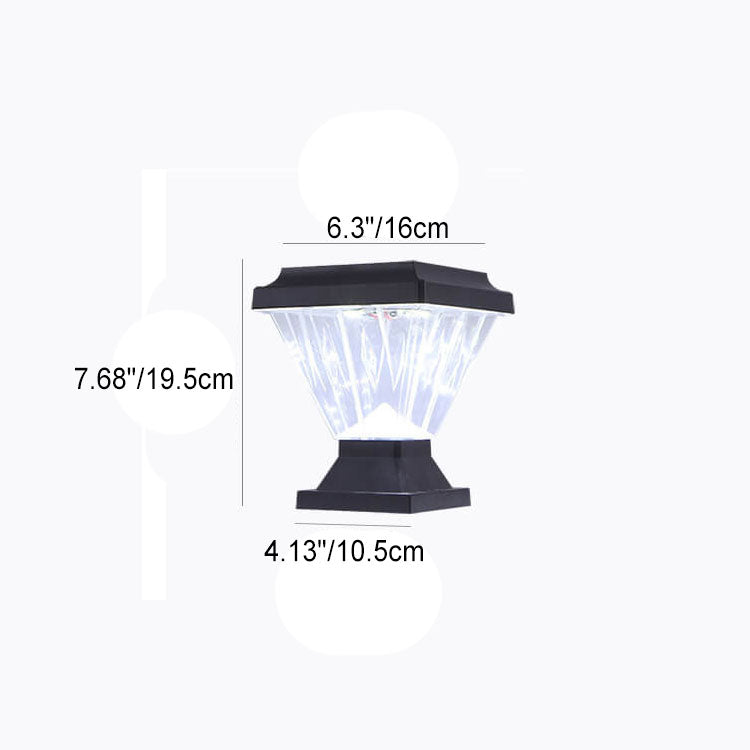 Modern Black Solar Die-Cast Aluminum Glass Outdoor Patio Waterproof Column Head Light | Stornfield
