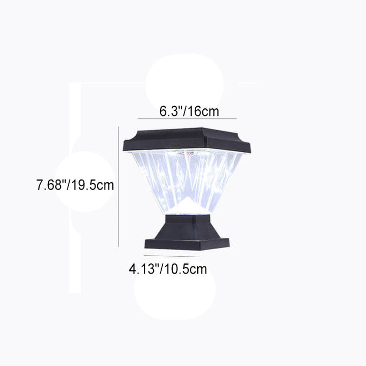 Modern Black Solar Die-Cast Aluminum Glass Outdoor Patio Waterproof Column Head Light | Stornfield