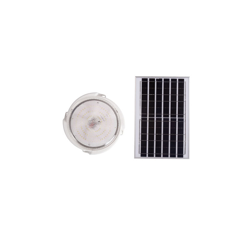 Modern Round Solar LED Remote Control Outdoor Indoor Flush Mount Lighting | Stornfield