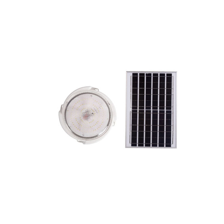 Modern Round Solar LED Remote Control Outdoor Indoor Flush Mount Lighting | Stornfield