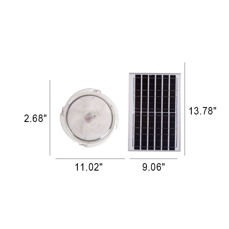 Modern Round Solar LED Remote Control Outdoor Indoor Flush Mount Lighting | Stornfield