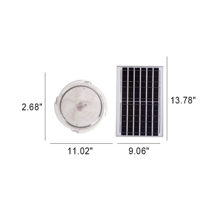 Modern Round Solar LED Remote Control Outdoor Indoor Flush Mount Lighting | Stornfield