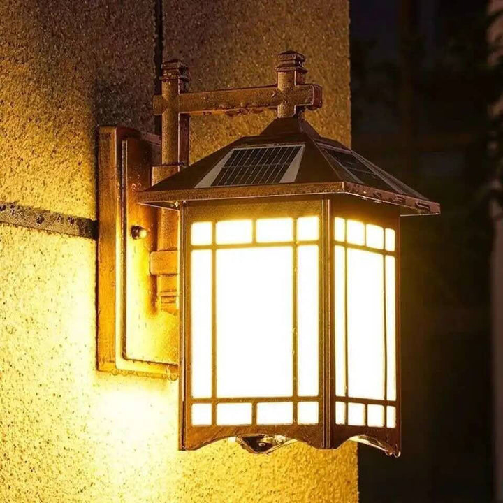Modern Waterproof Solar Aluminum Chinese Pavilion Shape 1-Light Wall Sconce Lamp | Stornfield