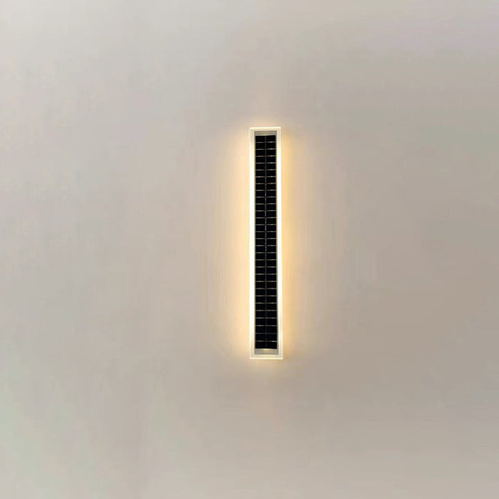 Minimalist Outdoor Solar Rectangular Strip Waterproof Patio LED Wall Sconce Lamp | Stornfield