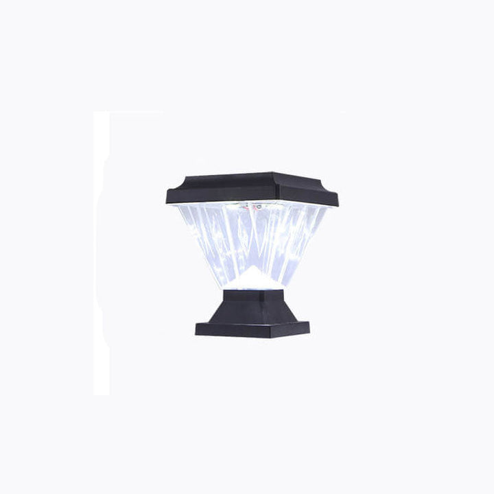Modern Black Solar Die-Cast Aluminum Glass Outdoor Patio Waterproof Column Head Light | Stornfield