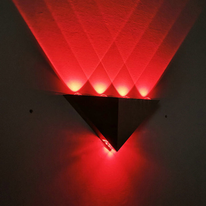 Stornfield | TriLumina Prism LED Wall Sconce | Creative Pyramid Design | Aluminum & Acrylic | Color Light Options