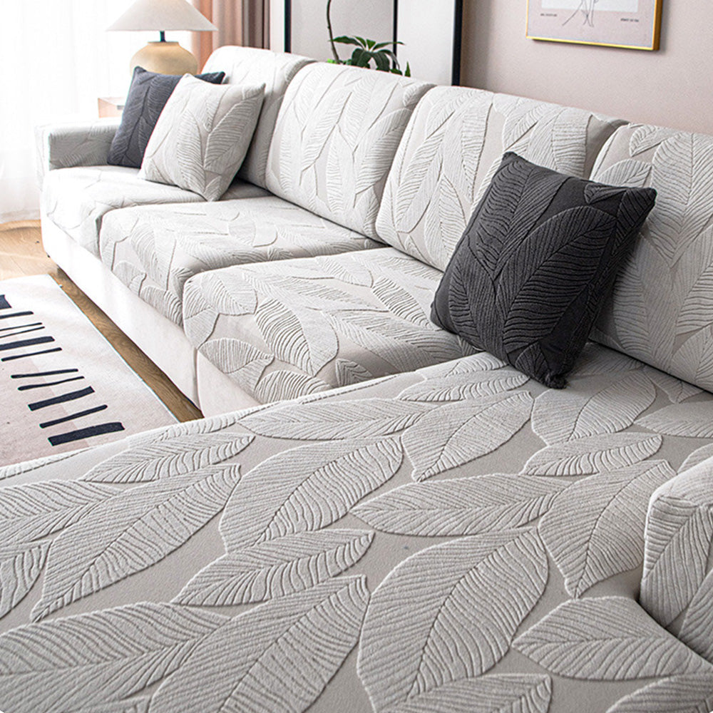 Stornfield | Full Waterproof Modern Jacquard Leaf Anti-Scratch Stretch Sofa Cover