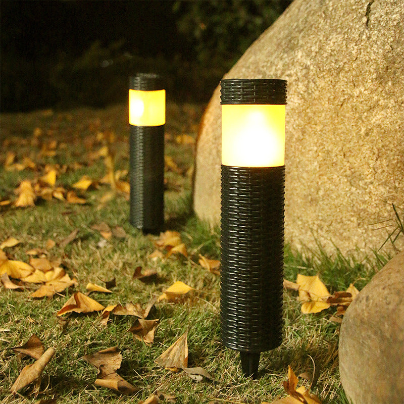 Stornfield | Outdoor Solar Rattan Cylindrical LED Garden Light