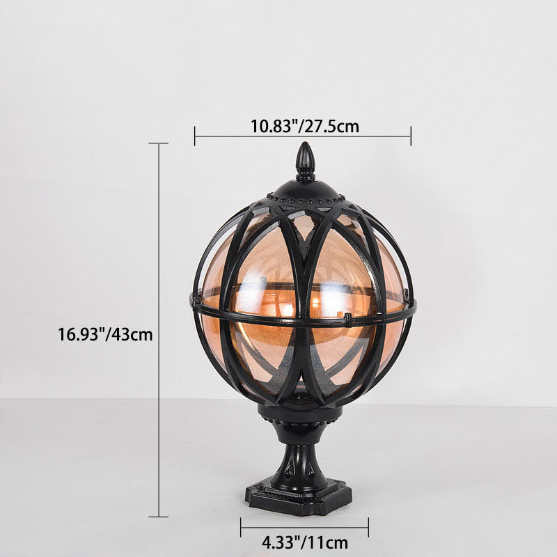 Traditional Colonial Globe Glass Aluminum 1-Light Outdoor Light For Garden | Stornfield