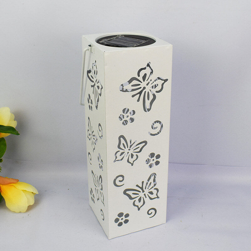 Stornfield | Rose Solar Butterfly Pattern Hollow Column Waterproof LED Outdoor Decorative Lamp