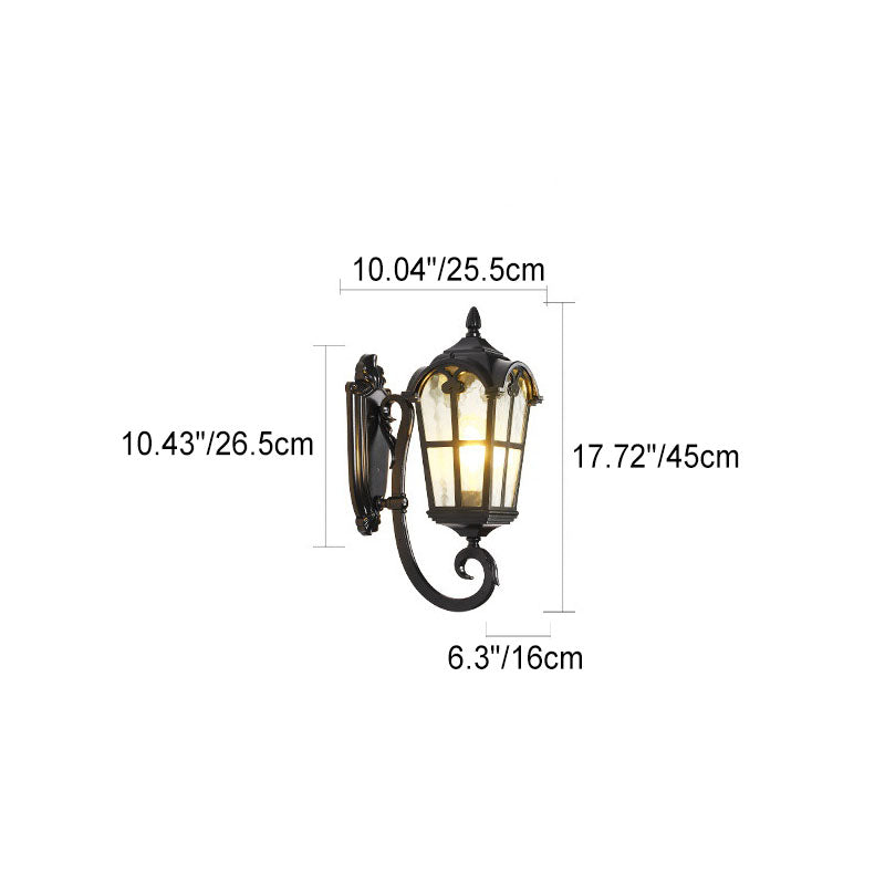 Traditional European Quadrilateral Window Shape Aluminum Glass 1-Light Wall Sconce Lamp For Outdoor Patio | Stornfield